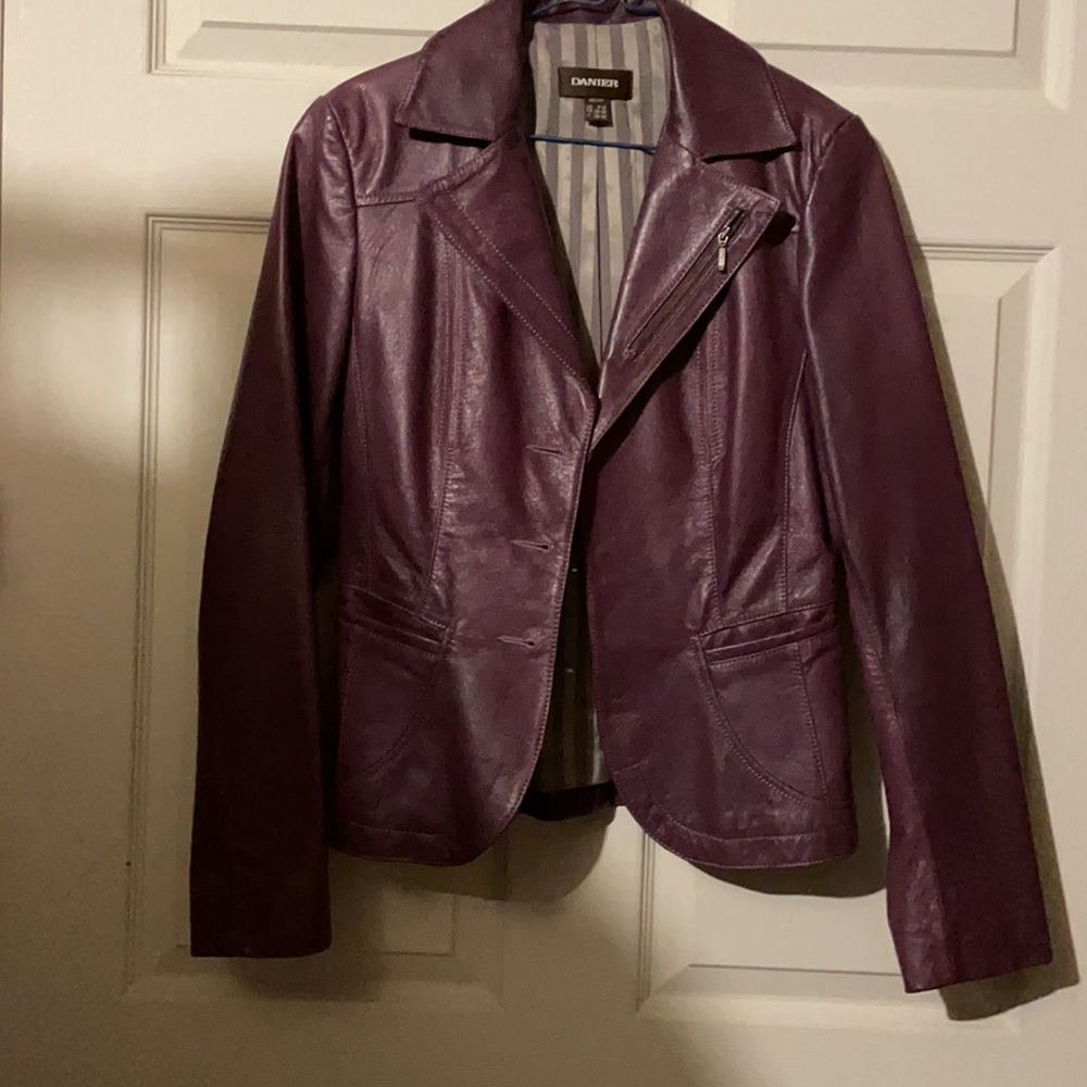 Danier purple leather jacket